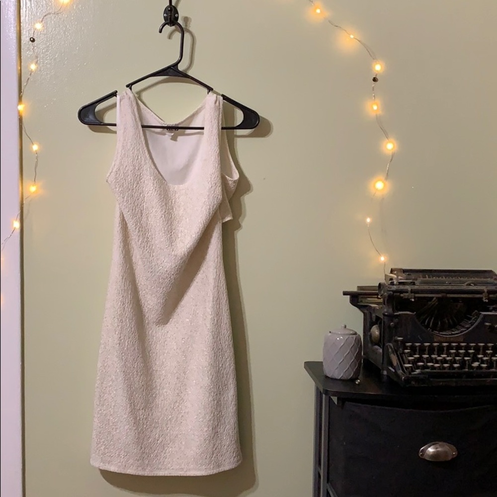 Cream & Gold sparkly Deb Dress